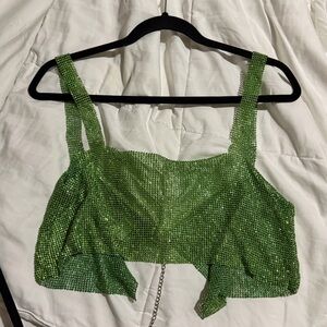 Emerald Glitter Crop Top